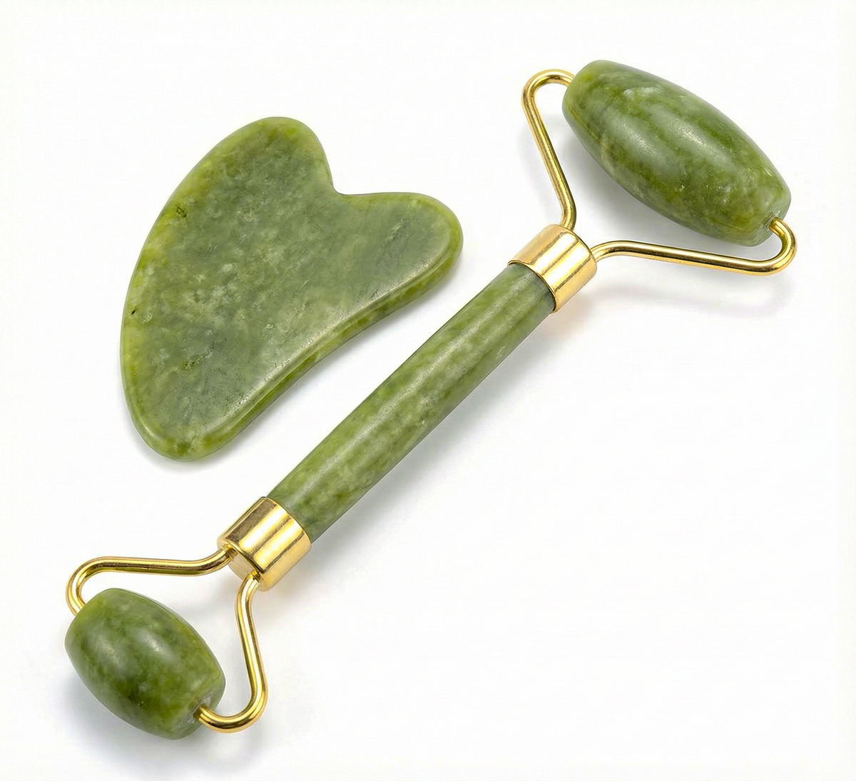 Natural Jade Gua Sha Stone & Roller