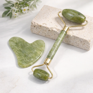 Natural Jade Gua Sha Stone & Roller