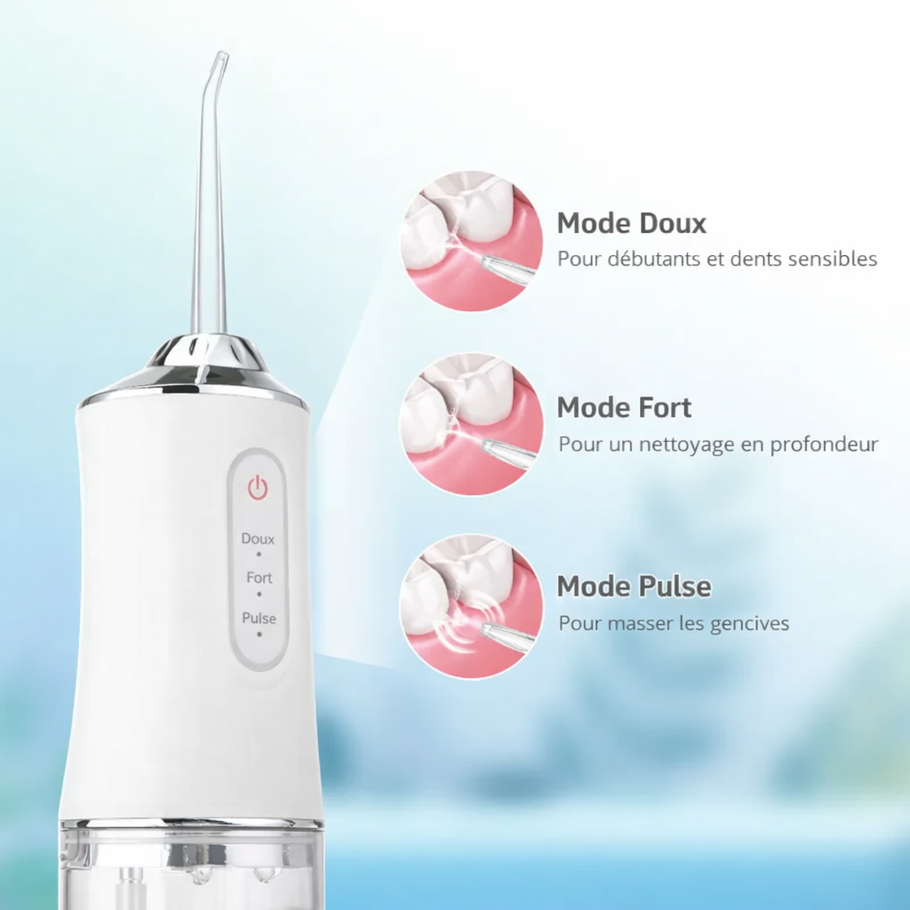 Irrigateur Buccal Portable – Nettoyage Profond & Gencives Sublimées