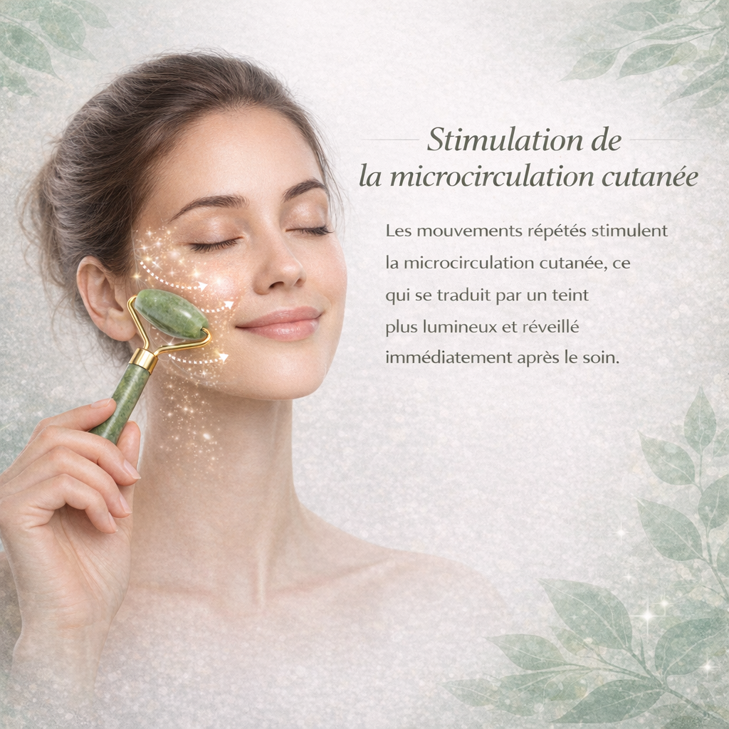 Natural Jade Gua Sha Stone & Roller